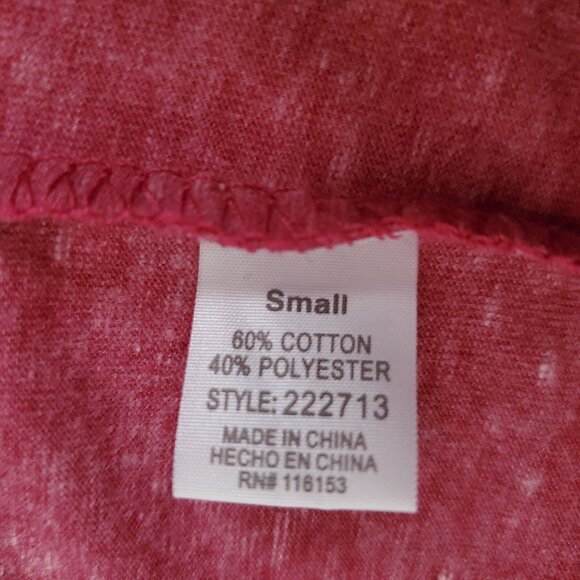 POOF New York Women's Marled Pink Long Sleeve Activewear Shirt Size Small - Picture 6 of 9